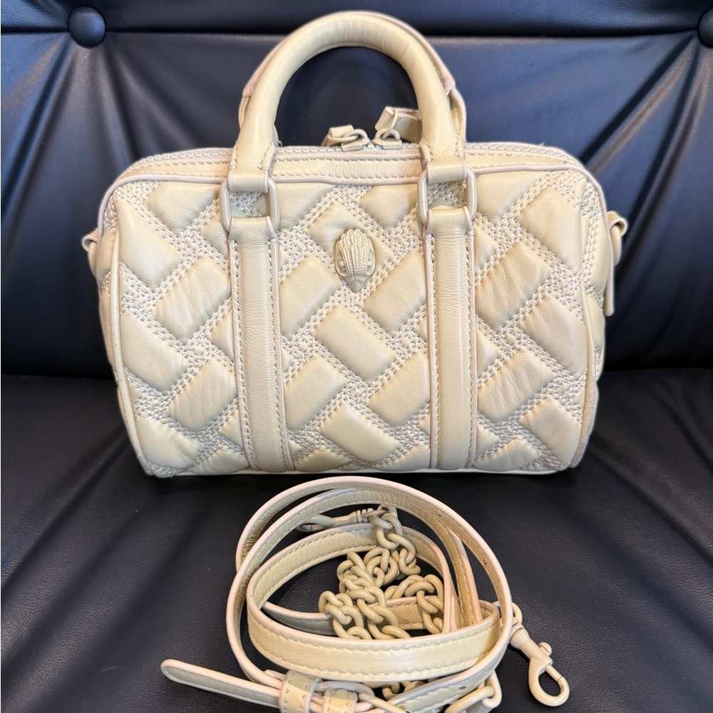 Kurt Geiger London Small Kensington Boston Bag in Cream - comes with dust bag